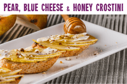 Pear, Blue Cheese & Honey Crostini Gluten Free Christmas Recipe